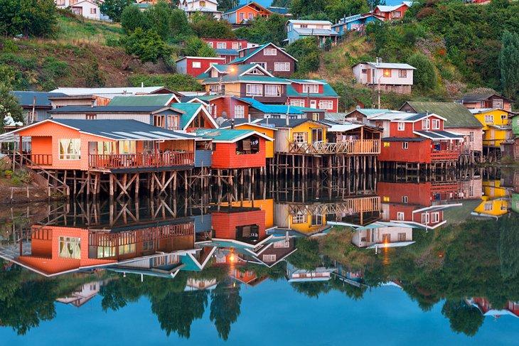 Palafitos tradicionales en la Isla de Chiloé
