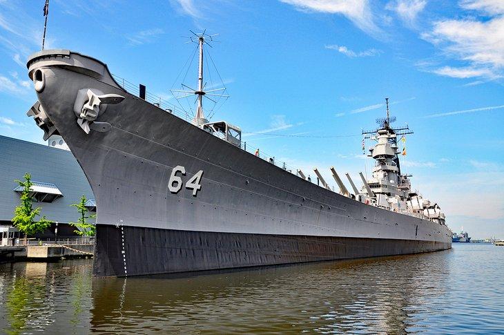 Acorazado USS Wisconsin en Norfolk, Virginia