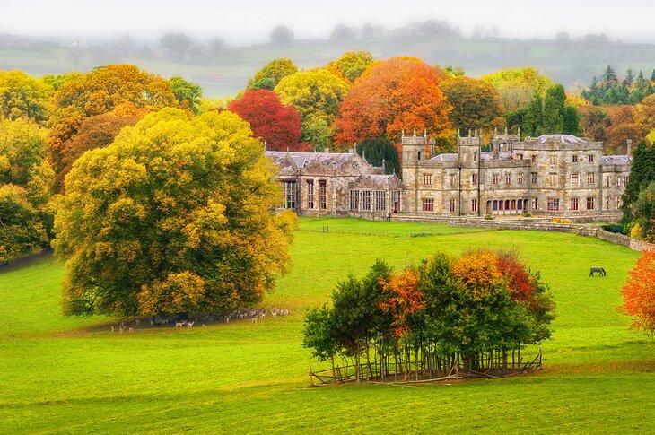 Colores otoñales en la finca Lough Fea, Carrickmacross, Condado de Monaghan, Irlanda