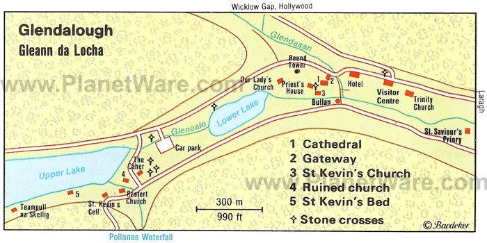 Glendalough - Mapa