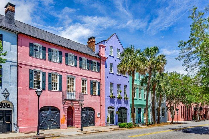 Bunte Häuser in Charleston, South Carolina