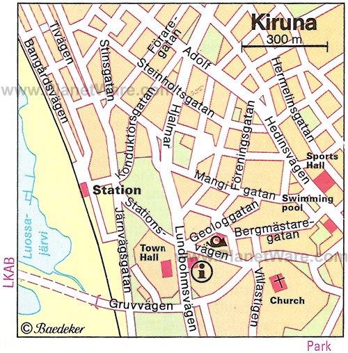 Mapa de Kiruna - Atracciones turísticas
