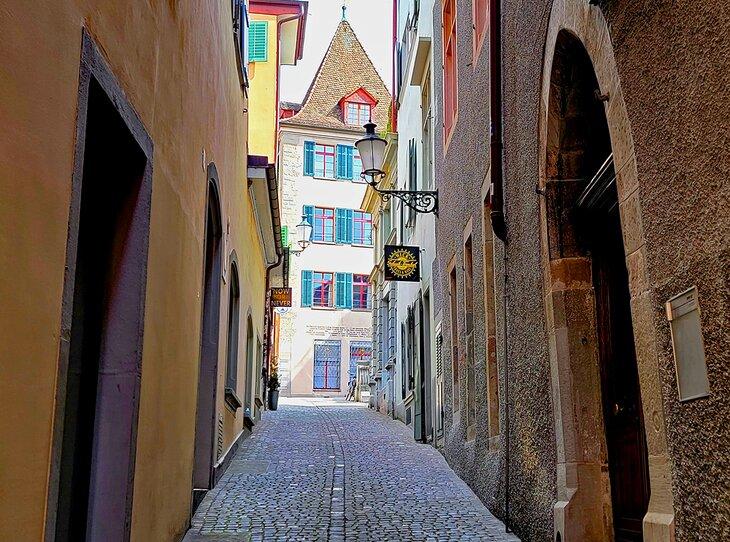 Una calle en el Casco Antiguo de Zúrich