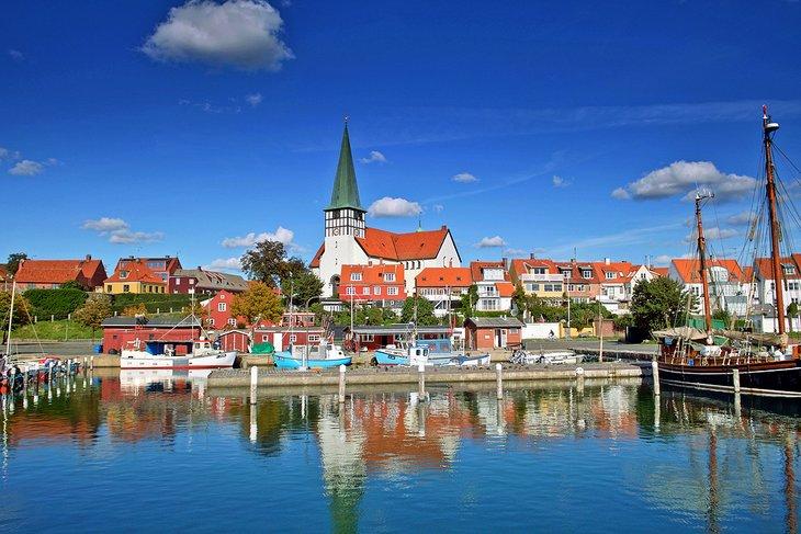 Puerto de Roenne en la isla de Bornholm