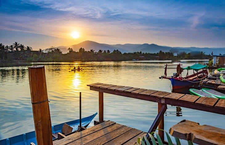 Blick auf den Kampot-Fluss