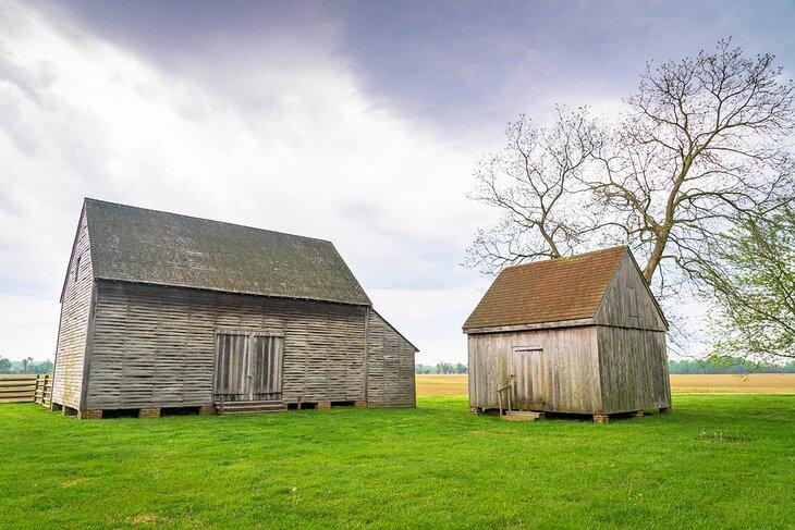 Casas de esclavos/inquilinos en la Plantación John Dickinson