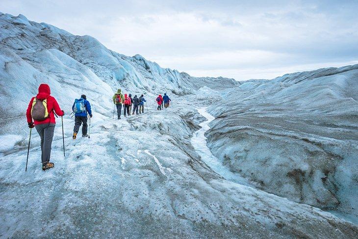 Tour de senderismo en la capa de hielo cerca de Kangerlussuaq