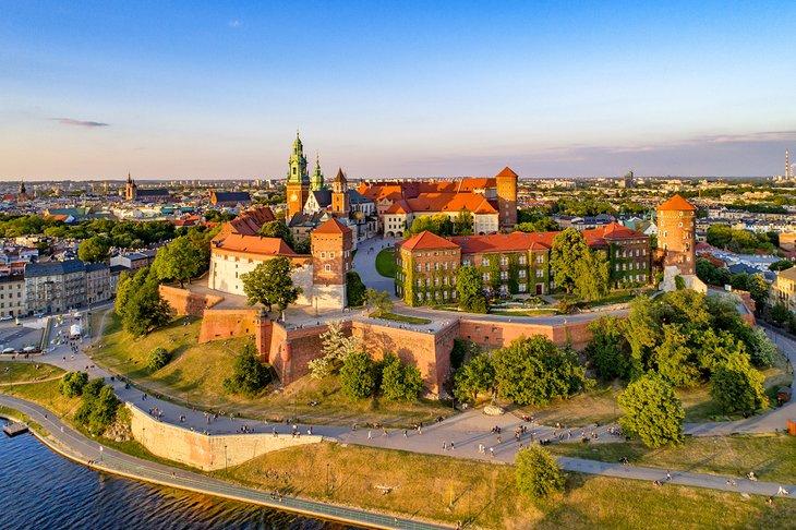 Vista aérea del Castillo Real de Wawel