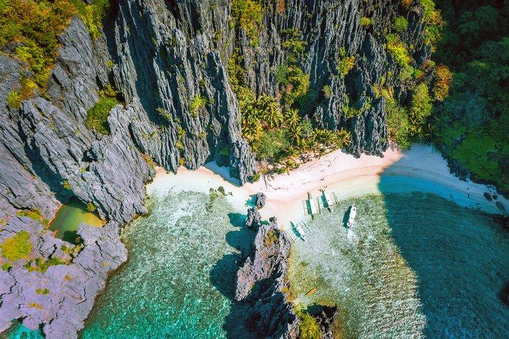 Luftaufnahme von El Nido, Palawan, Philippinen