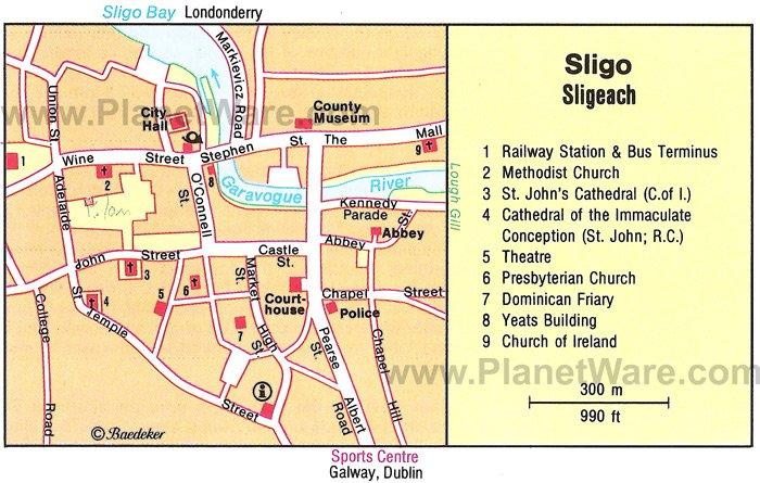 Mapa de Sligo - Atracciones