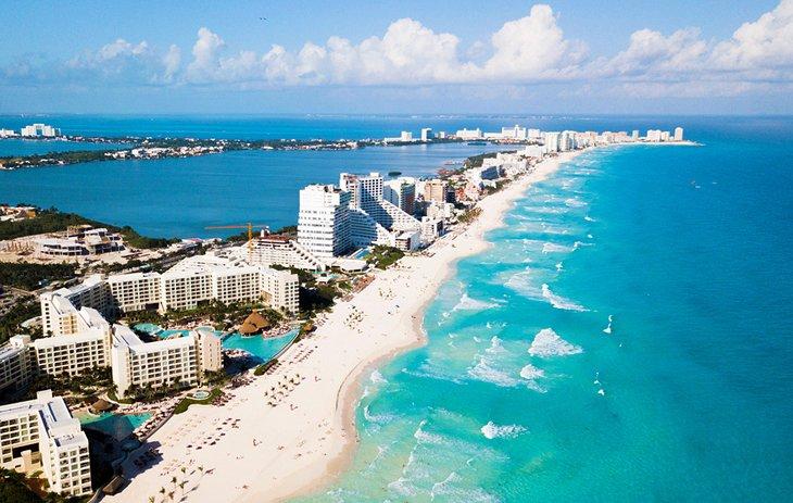 Vista aérea de Cancún