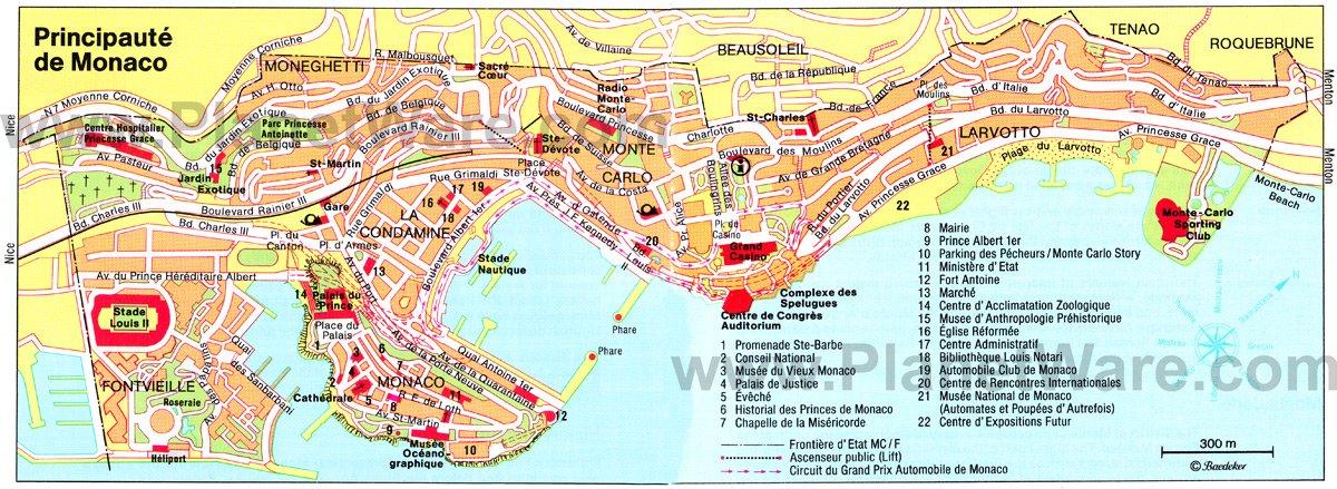 Mapa de Mónaco - Atracciones Turísticas