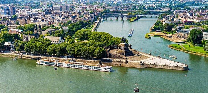 Vista de Koblenz desde la Fortaleza de Ehrenbreitstein