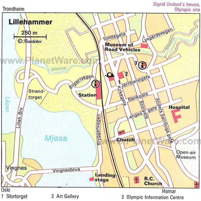Carte de Lillehammer - Attractions