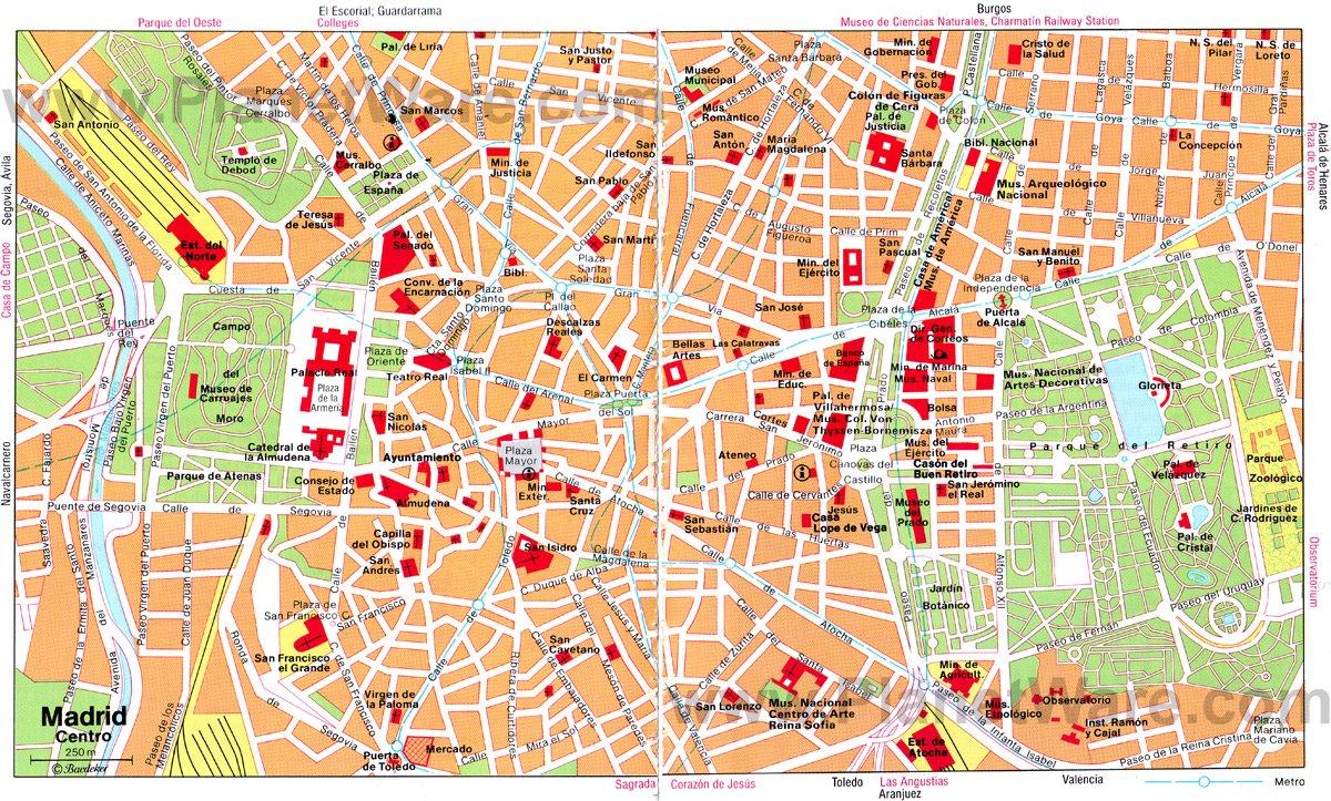 Mapa de Madrid - Atracciones Turísticas