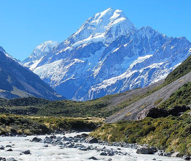 Blick vom Hooker Valley Trail im Aoraki/Mount Cook Nationalpark