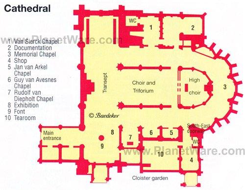Catedral de Utrecht - Mapa de planta
