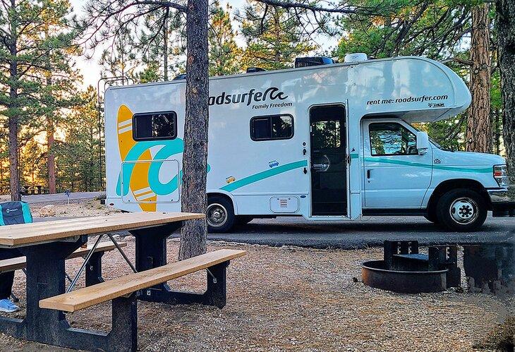 Der Mietwohnwagen der Autorin Lana Law auf dem North Campground in Bryce Canyon