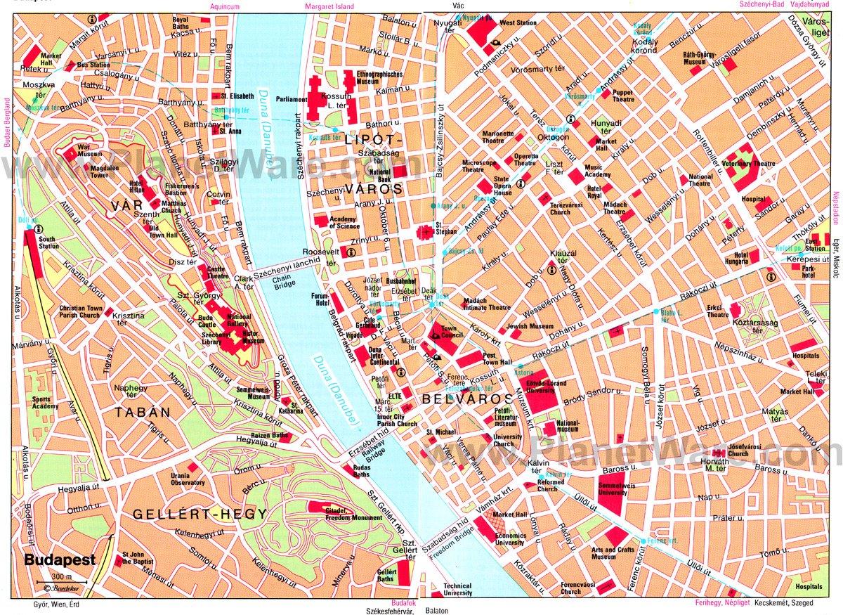 Mapa de Budapest - Atracciones Turísticas