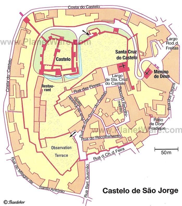 Castelo de Sao Jorge - Mapa de planta