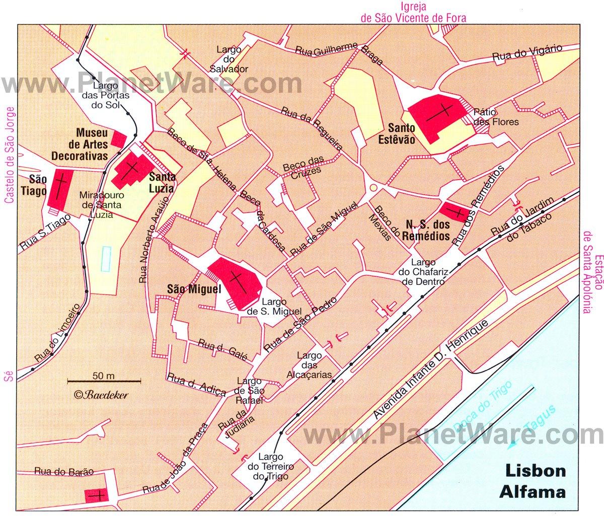 Mapa de Lisboa - Atracciones turísticas