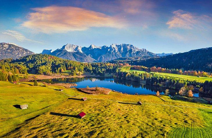 Vista aérea del lago Geroldsee