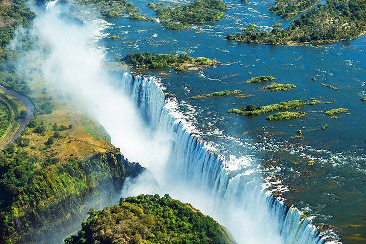 Vista aérea de las Cataratas Victoria