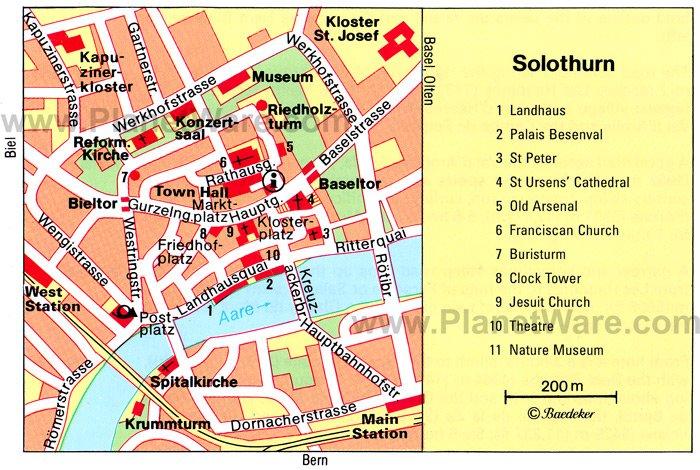 Plan de Solothurn - Attractions