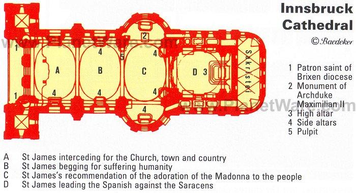Catedral de Innsbruck - Mapa de planta