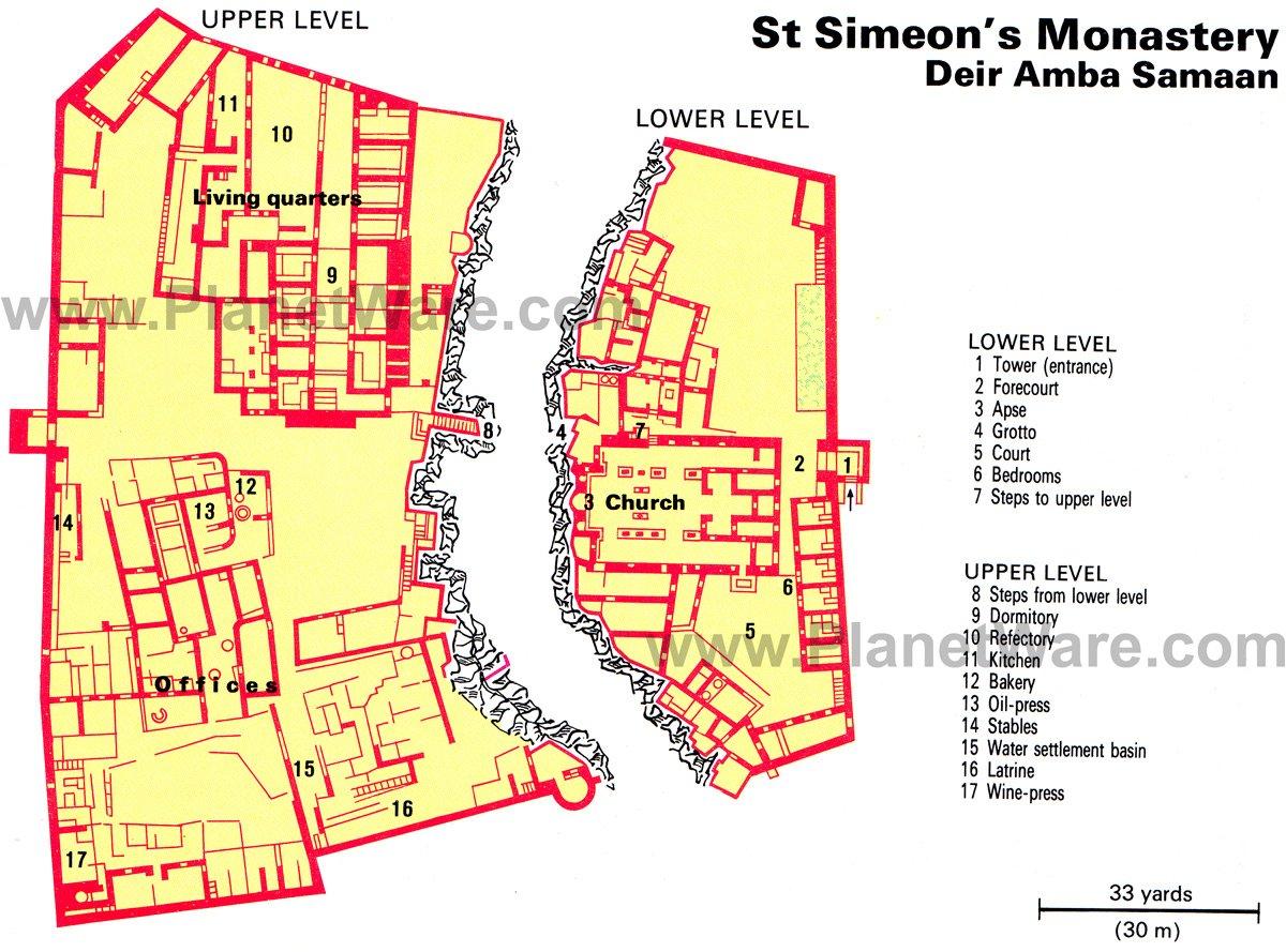 Monasterio de San Simón - Mapa del plano