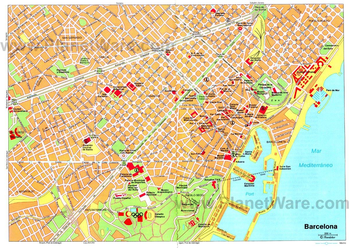 Mapa de Barcelona - Atracciones turísticas