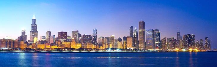Horizonte de Chicago desde el Planetario Adler