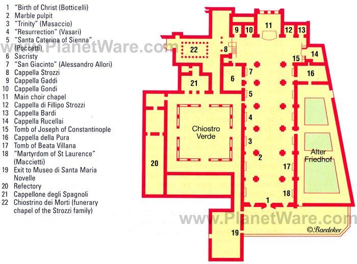 Florencia - Santa María Novella - Mapa del plano