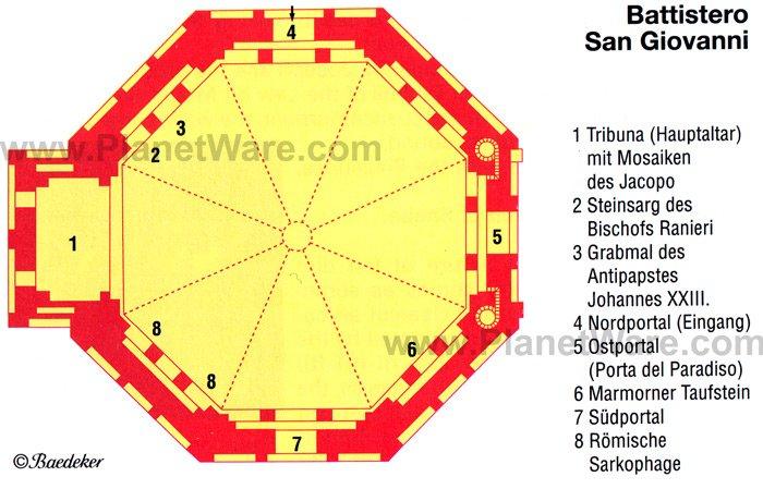 Florencia - Mapa del Baptisterio de San Giovanni