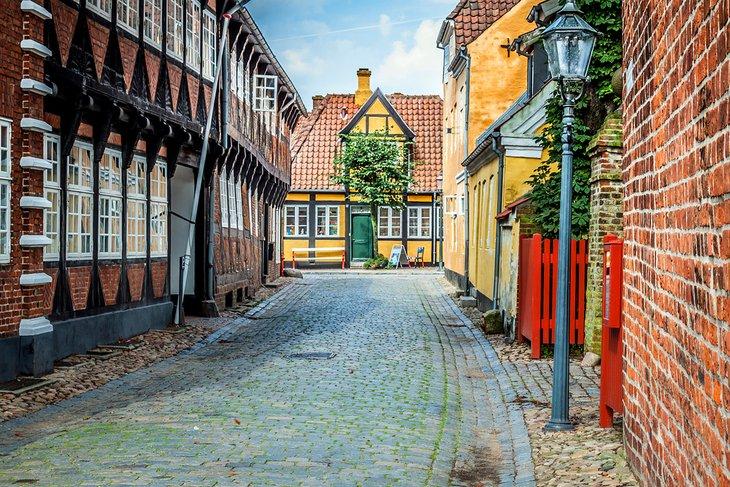 Charmante rue pavée à Ribe, Jutland