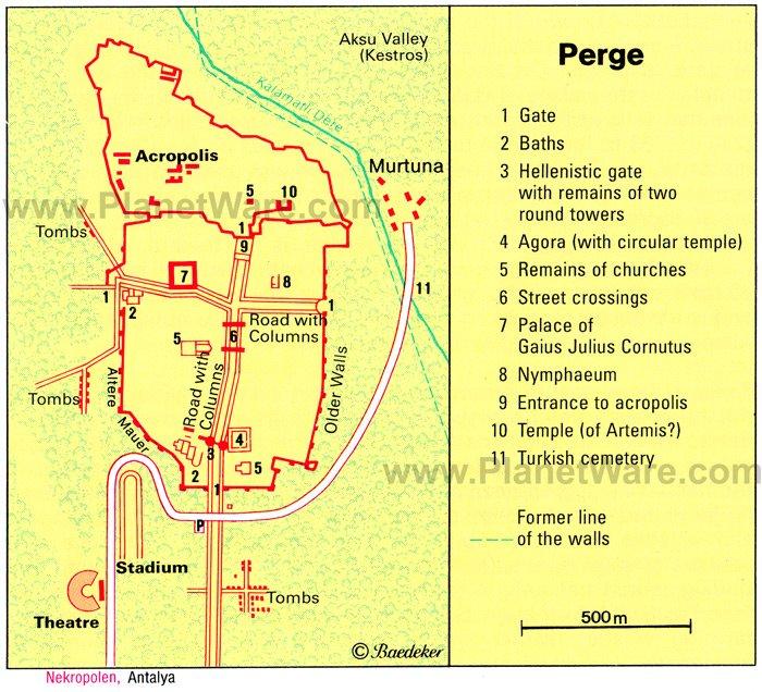 Perge - Mapa del plano