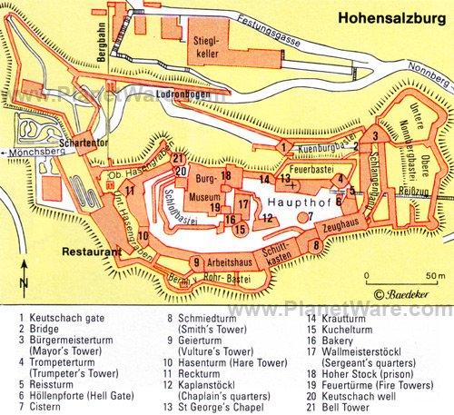 Hohensalzburg - Mapa de planta