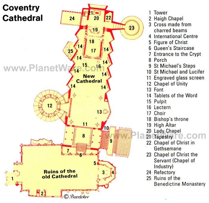 Coventry Cathedral - Grundrisskarte