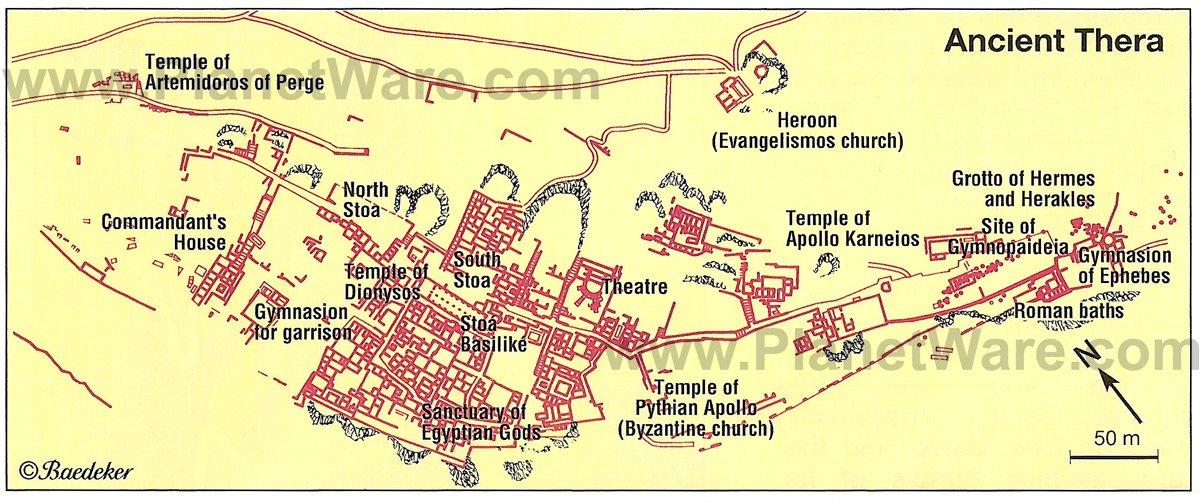 Mapa de Thera Antigua