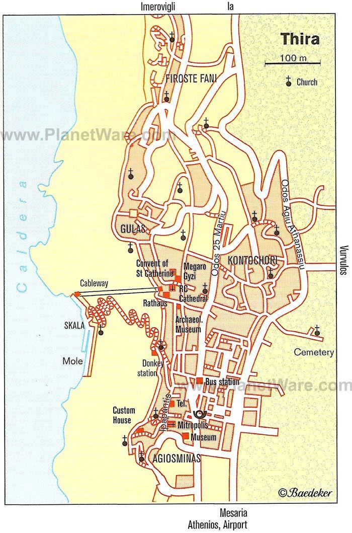 Thira (Fira) - Mapa de planta