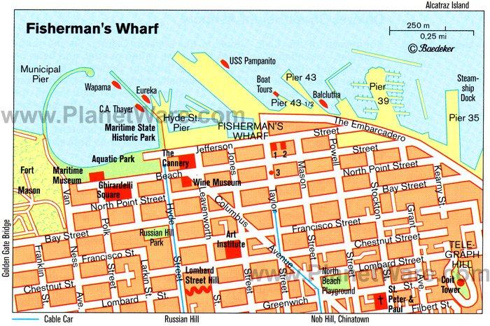 Mapa de Fisherman's Wharf de San Francisco