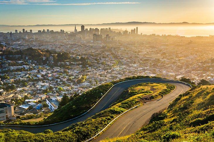 La vista desde Twin Peaks al amanecer