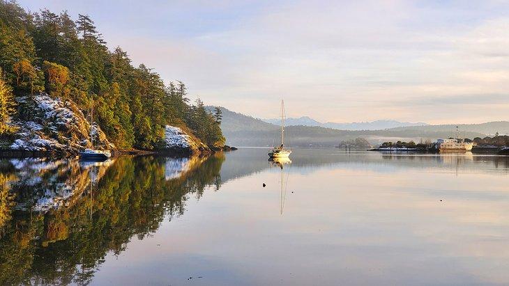 Sooke après une légère chute de neige en décembre
