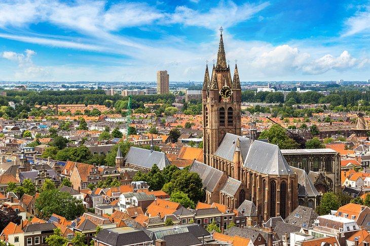 Vue panoramique de Delft