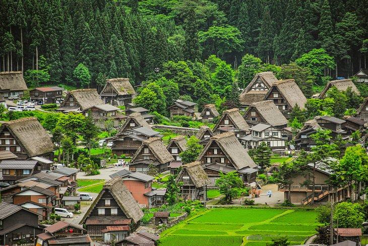 Traditionelle Häuser in Gokayama Dorf