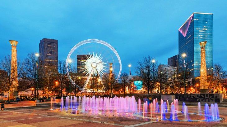 Fuentes en el Parque Olímpico de Centennial en Atlanta