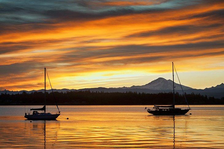 Coucher de soleil sur l'île Lummi