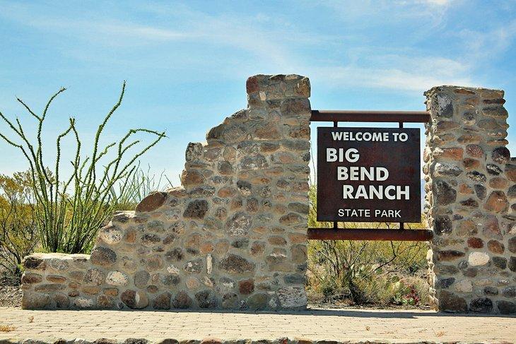 Cartel de entrada de Big Bend Ranch State Park