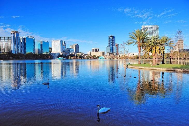 Lake Eola im Stadtzentrum von Orlando