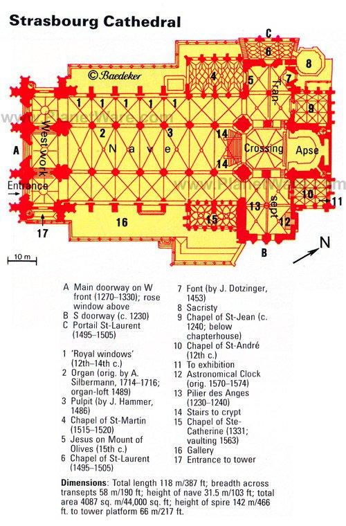 Catedral de Estrasburgo - Mapa de planta